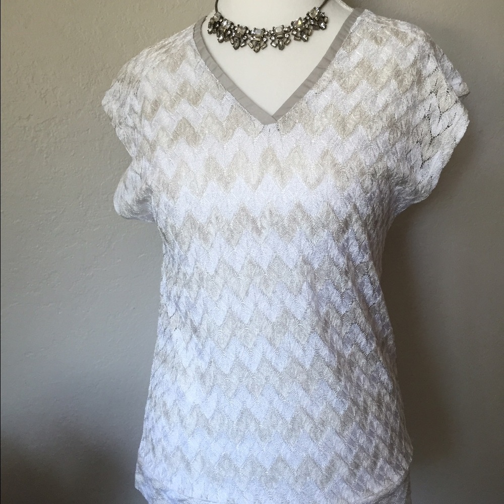 The Limited White and Cream Top